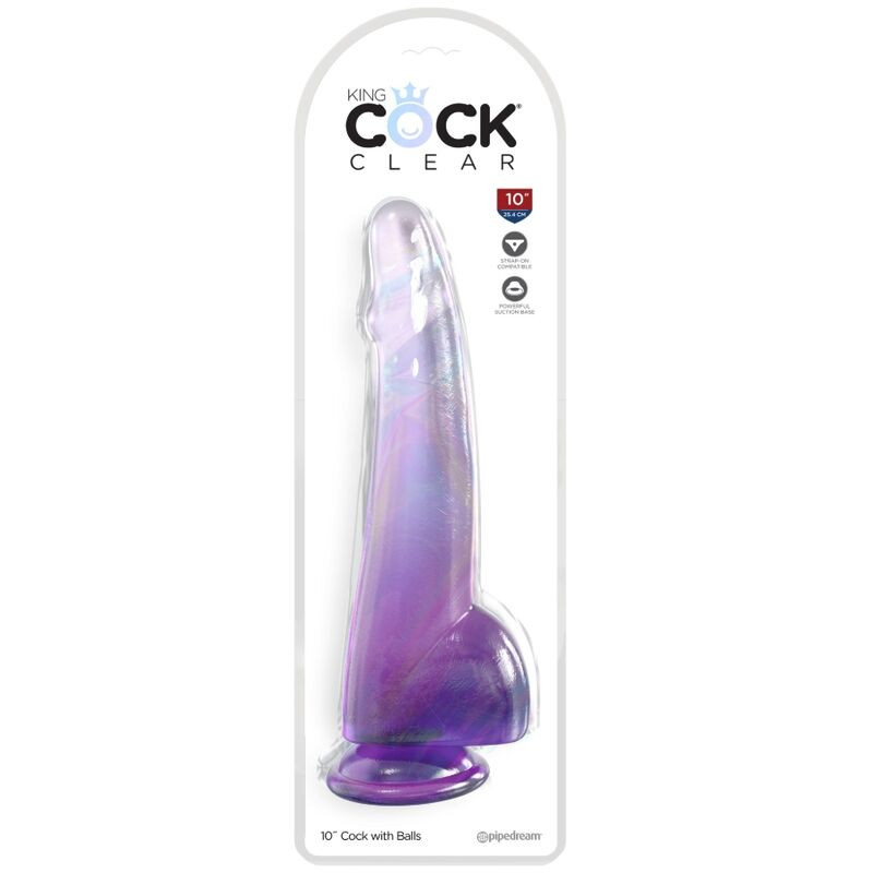 King Cock - Clear Gode  Testicules 19 Cm Violet - Image 2