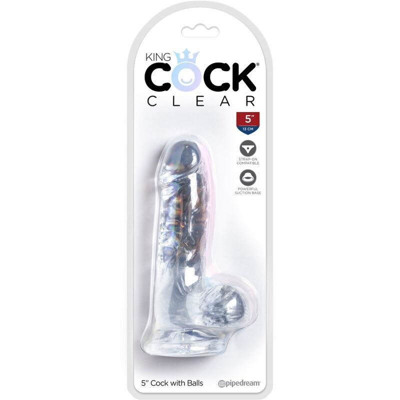 KING COCK - CLEAR REALISTIC PENIS WITH BALLS 10.1 CM TRANSPARENT - Image 5