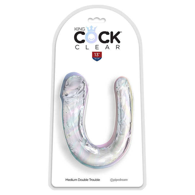 King Cock - Double Trouble Double Gode 33 Cm Transparent - Image 2