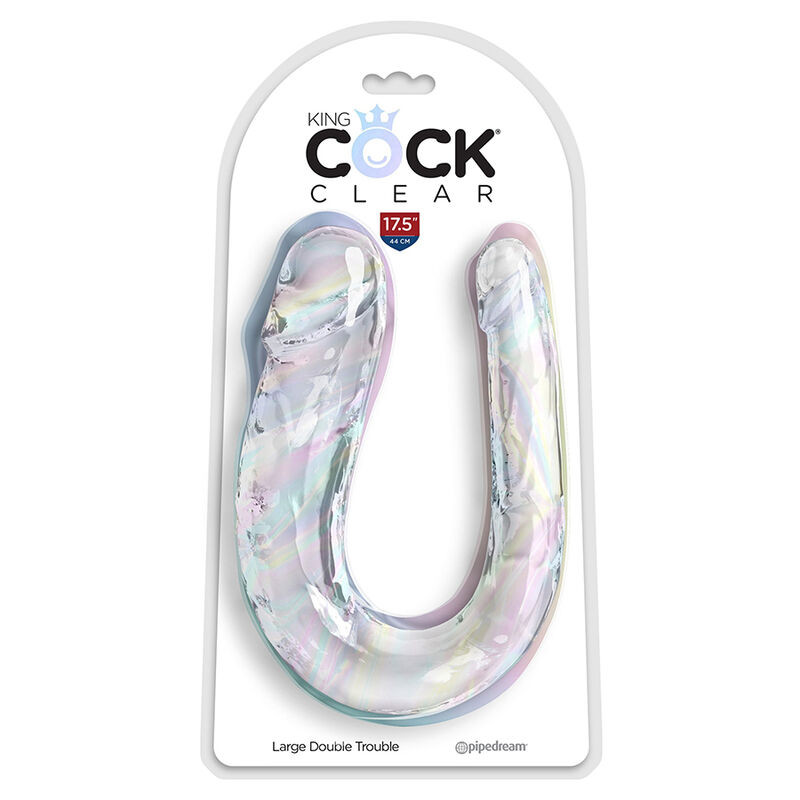 King Cock - Double Trouble Double Gode 44 Cm Transparent - Image 2