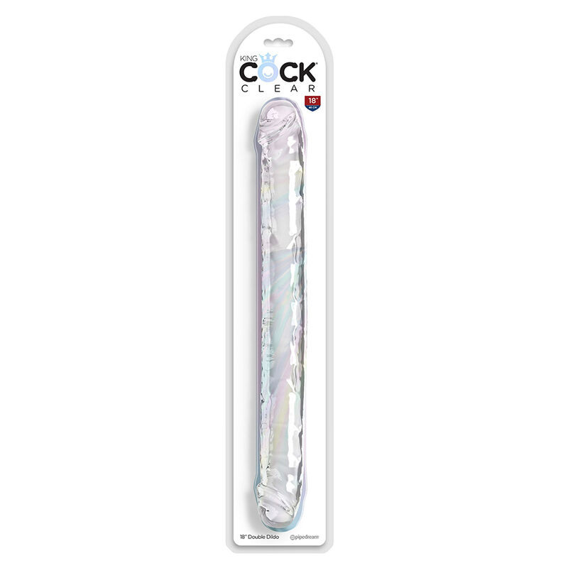 KING COCK - DOUBLE TROUBLE DOUBLE DILDO 46 CM TRANSPARANT - Image 4
