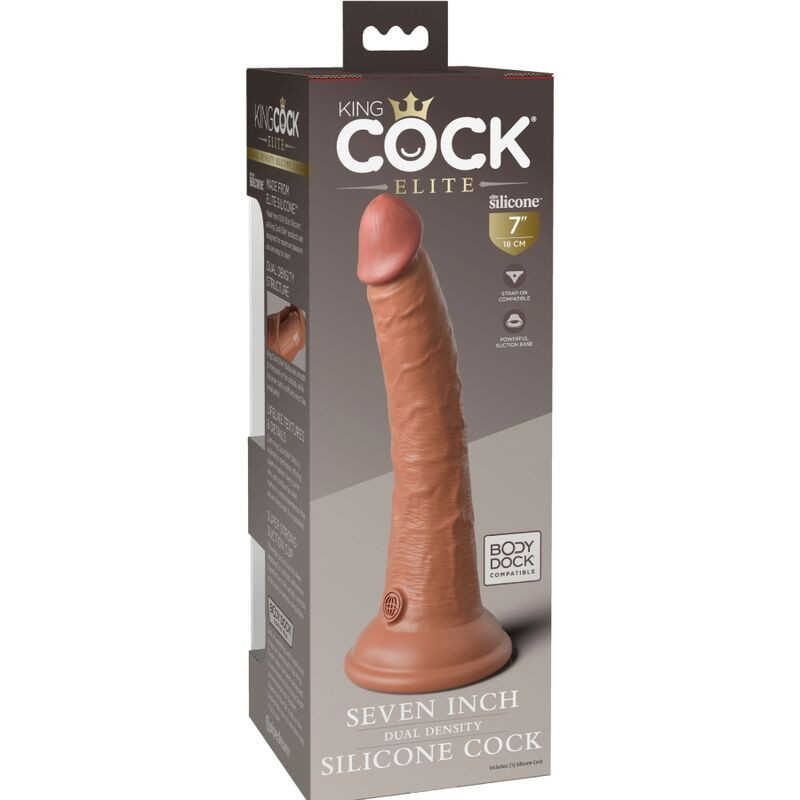 King Cock - Elite Realistische Silicone Dildo 17.8 Cm Caramel - Image 5