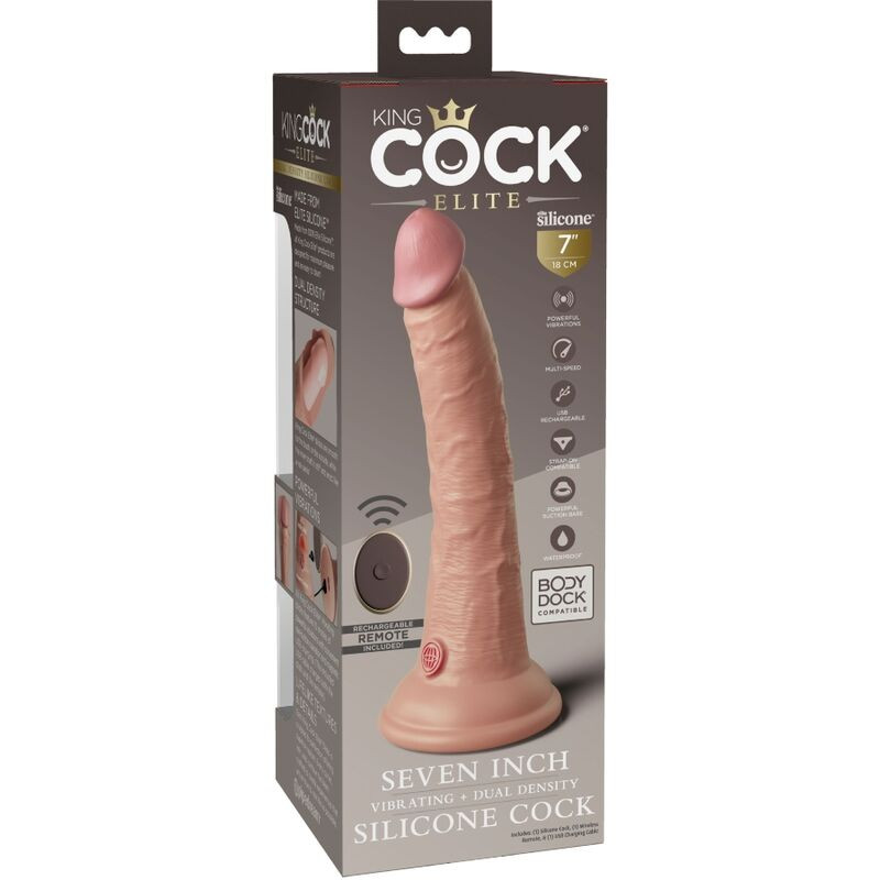 King Cock - Elite Vibrator Realistische Dildo & Silicone Afstandsbediening 17.8 Cm - Image 5