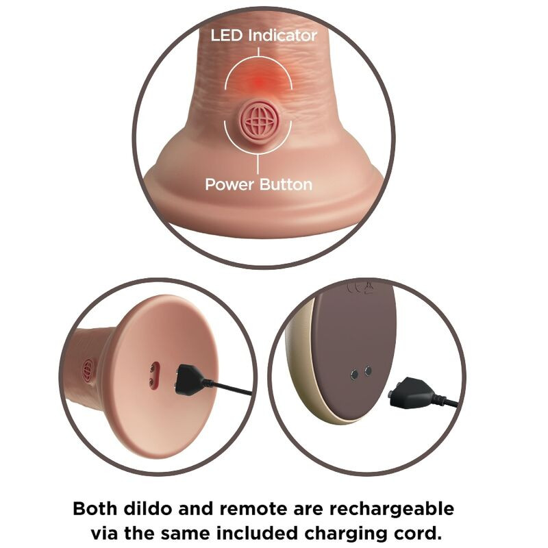 King Cock - Elite Realistic Dildo Vibrator & Silicone Remote Control 23 Cm - Image 3