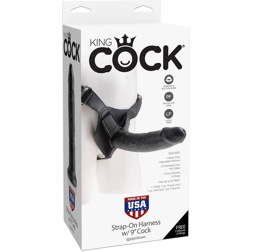 King Cock - Harnas Met Realistische Zwarte Penis 22,9 Cm - Image 4