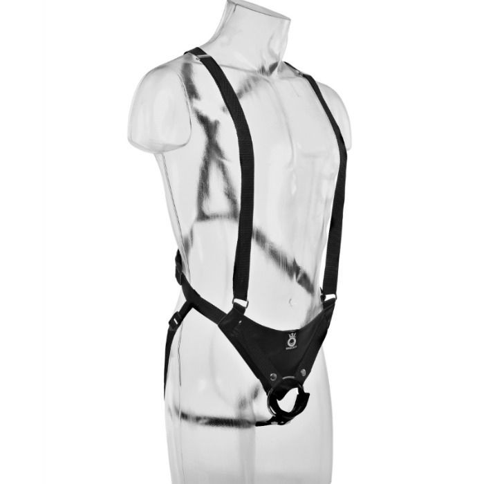 KING COCK - STRAP-ON WITH HOLLOW DILDO 25.5 CM AND BLACK STRAPS - Image 5