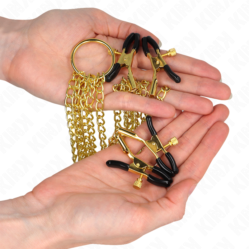 KINK - 4 NIPPLE AND CLIT CLAMPS ADJUSTABLE GOLD - Image 3
