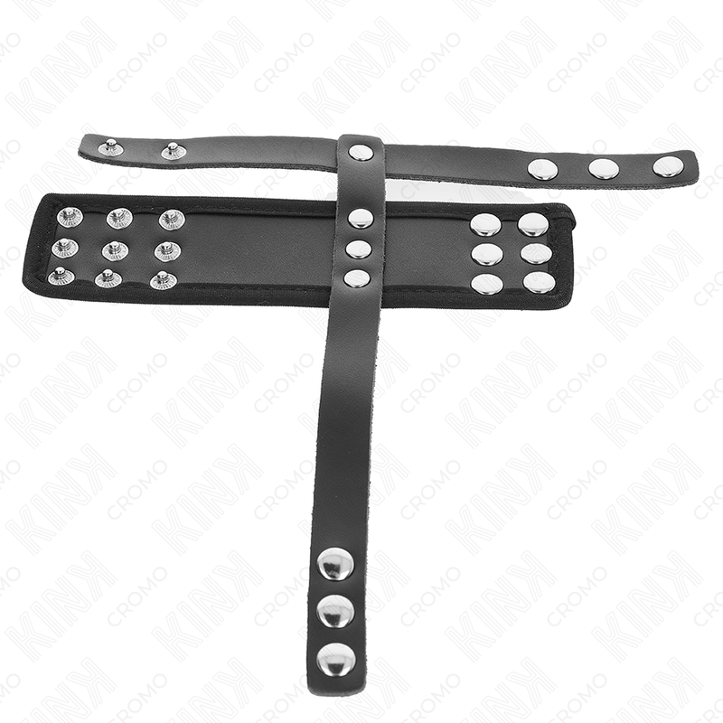 Kink - Anneau De Cage À Pénis En Cuir Avec Sangle Réglable De Séparation Des Balles Revêtueuse - Image 4
