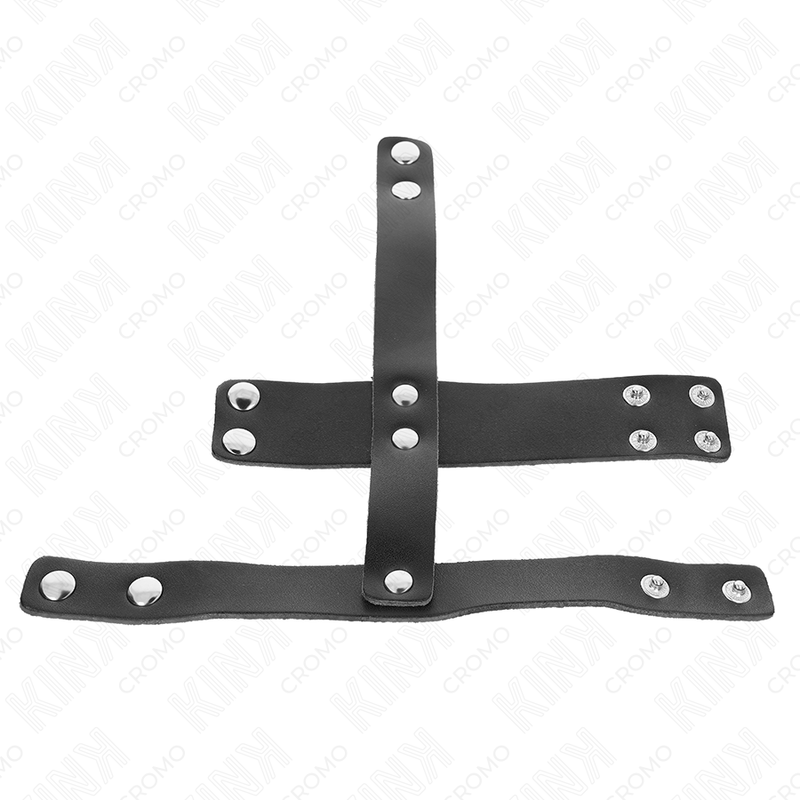 Kink - Anneau De Cage À Pénis En Cuir Avec Séparateur De Balles Réglable - Image 3
