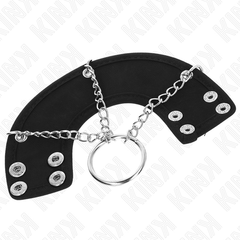 Kink - Anneau Pénis Chaîne 4 Cm 7 Cm Métal Avec Ceinture En Cuir - Image 4
