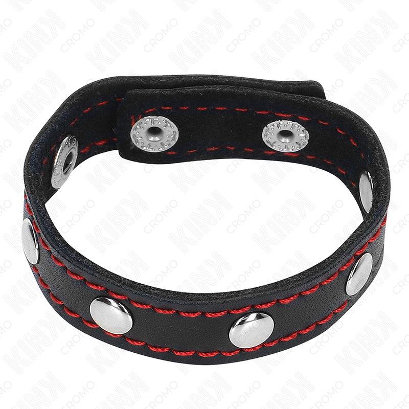 Kink - Anneau Pénis En Cuir Avec Pointes 21,5 X 1,6 Cm - Image 4