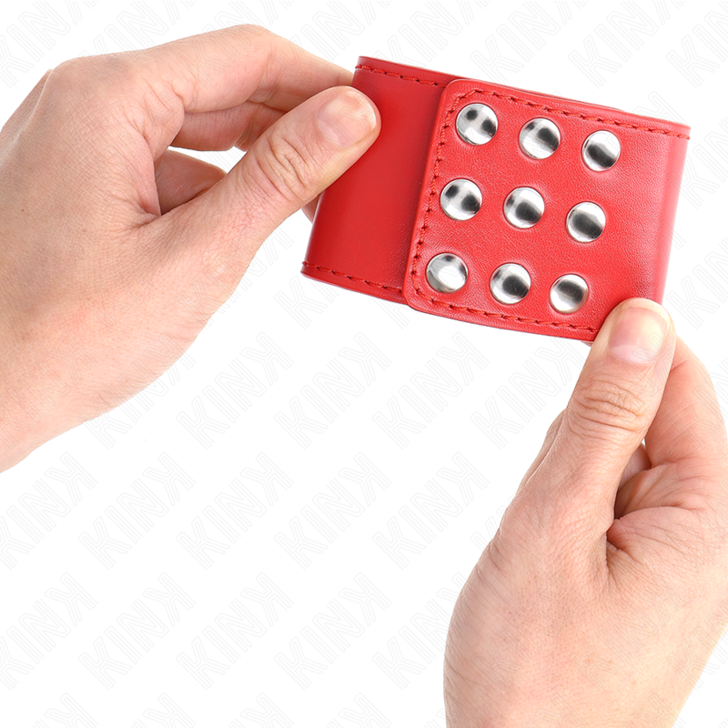 Kink - Appui-Poignets Avec Bouton-Pression Rouge Réglable 19-24 Cm X 5,5 Cm - Image 3