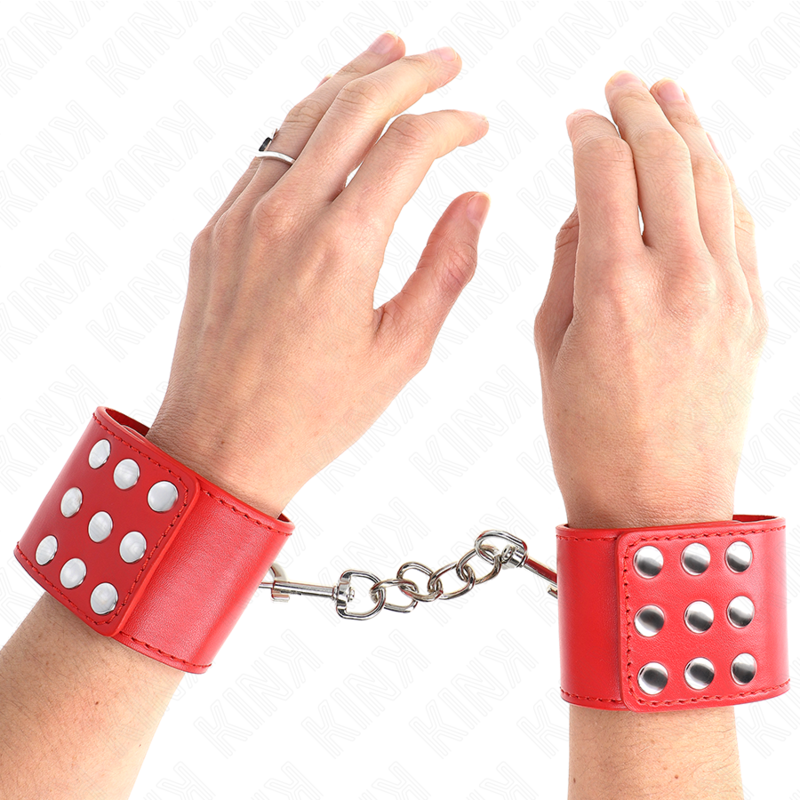 Kink - Appui-Poignets Avec Bouton-Pression Rouge Réglable 19-24 Cm X 5,5 Cm - Image 4