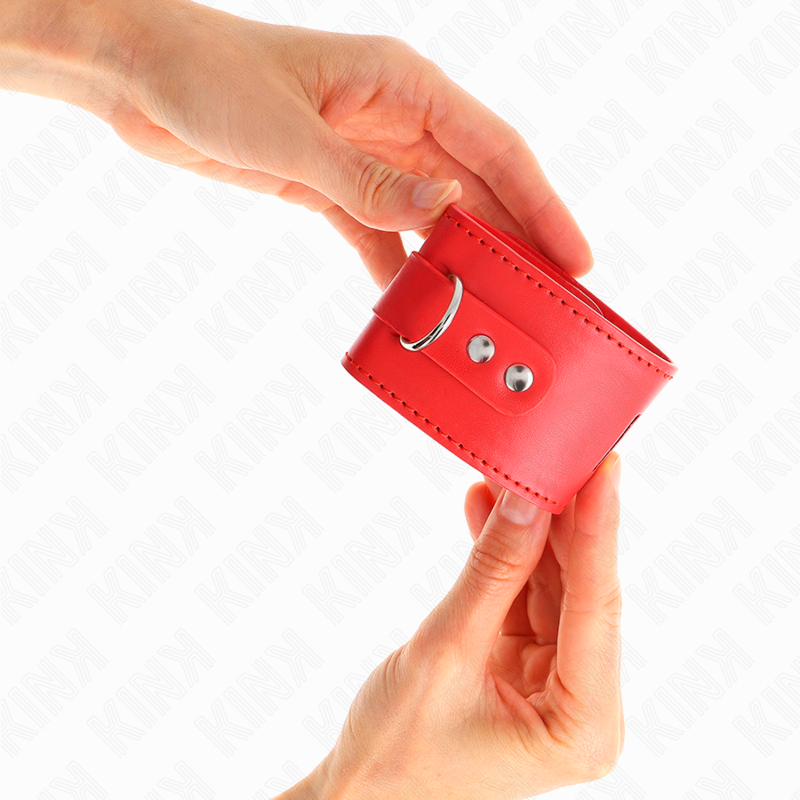 Kink - Appui-Poignets Avec Fermeture Par Cadenas Rouge Ajustable 16-23 Cm X 5,5 Cm - Image 3