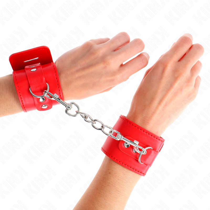 Kink - Appui-Poignets Avec Fermeture Par Cadenas Rouge Ajustable 16-23 Cm X 5,5 Cm - Image 4