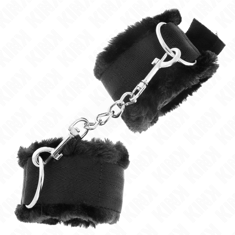 Kink - Appui-Poignets Doublés De Fourrure Noir Ajustable 17-31 Cm X 7 Cm - Image 2