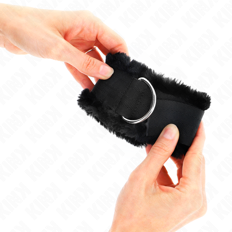 Kink - Appui-Poignets Doublés De Fourrure Noir Ajustable 17-31 Cm X 7 Cm - Image 3
