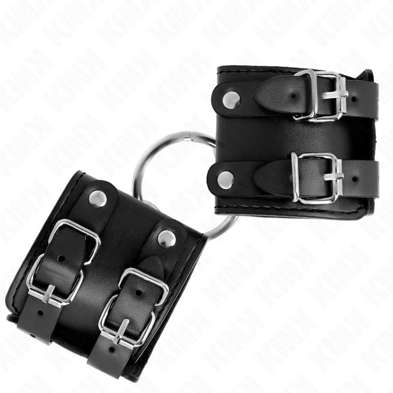 Kink - Appui-Poignets Fixes Avec Anneau Et Clous Réglables Noir 17-22 Cm X 6,5 Cm - Image 2