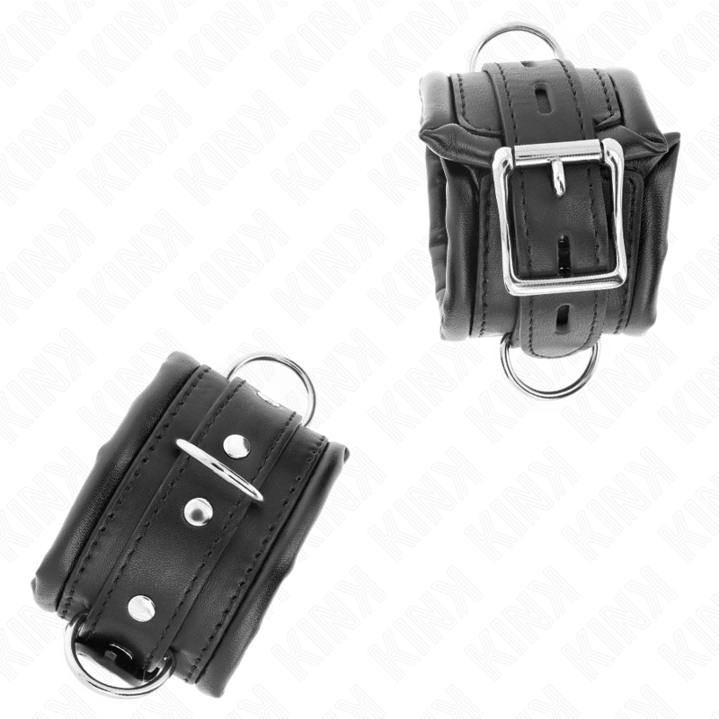 Kink - Appui-Poignets Lourds Doublés De Fourrure Noire Réglables 20-30 Cm X 6 Cm - Image 2