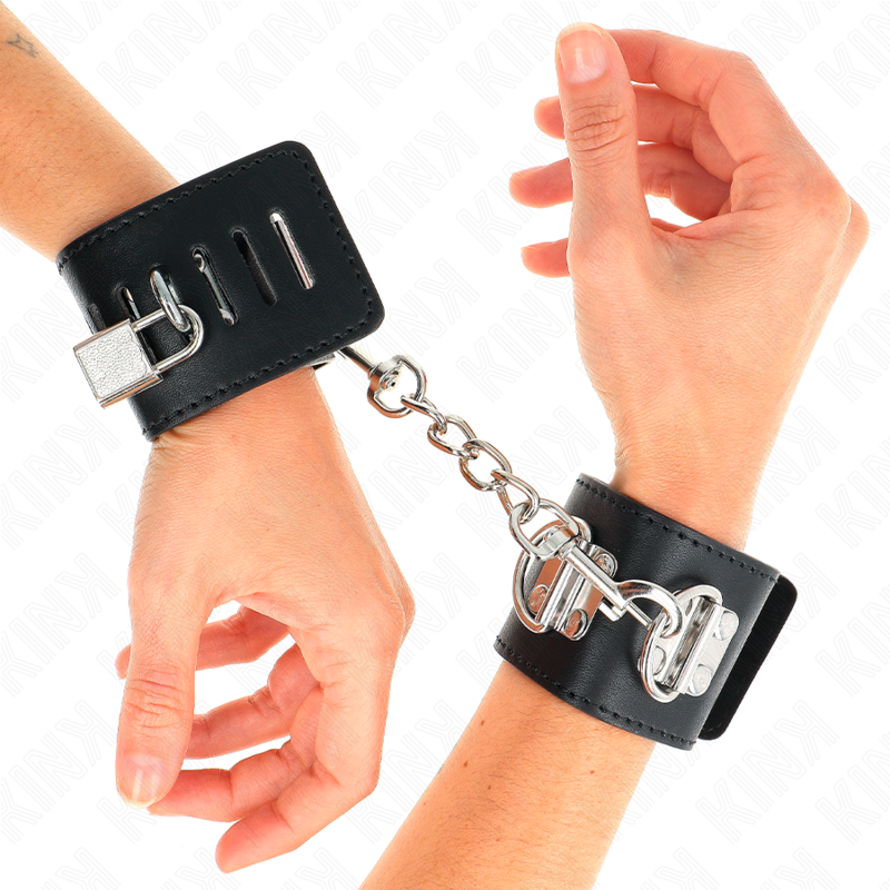 Kink - Appui-Poignets Multipositions Avec Fermeture Par Cadenas Noir Ajustable 16-23 Cm X 5,5 Cm - Image 4