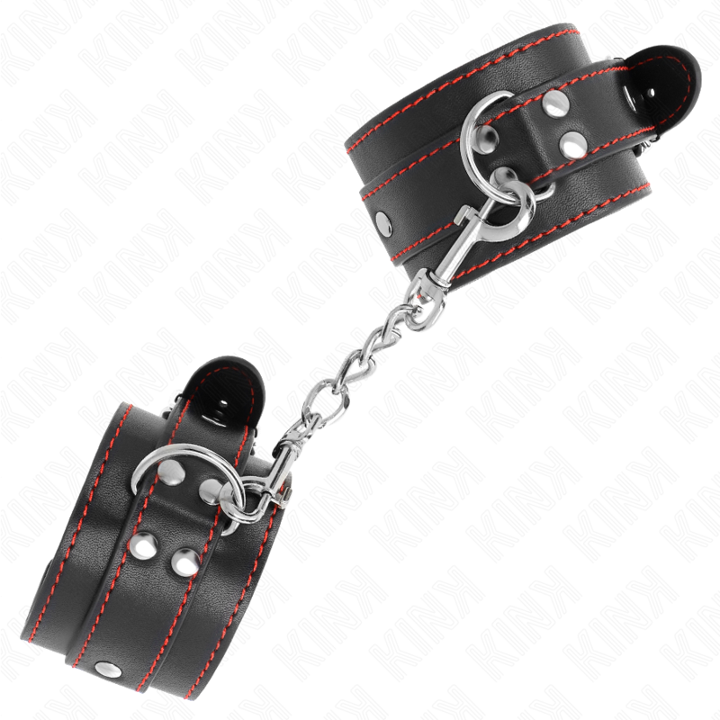 Kink - Appui-Poignets Noir Avec Doublure Rouge Réglable 20-28 Cm X 5,5 Cm - Image 2