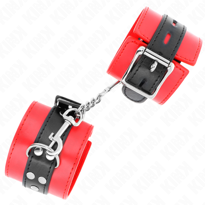 Kink - Appui-Poignets Rouge Avec Ceinture Noire Réglable 17-28 Cm X 6 Cm - Image 2