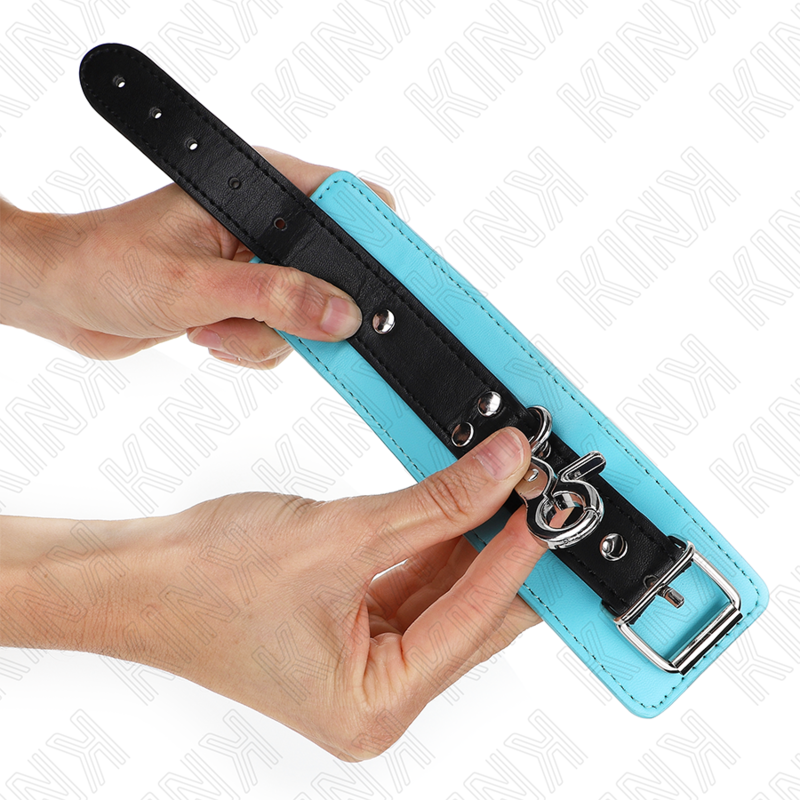 Kink - Appui-Poignets Verrouillables Premium Noir / Bleu Réglable 21-28 Cm X 5,5 Cm - Image 2
