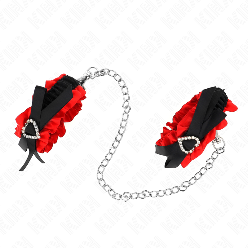 Kink - Attentes-Poignets Élastiques En Dentelle Détails Coeur Rouge Réglables 22-35 Cm - Image 2