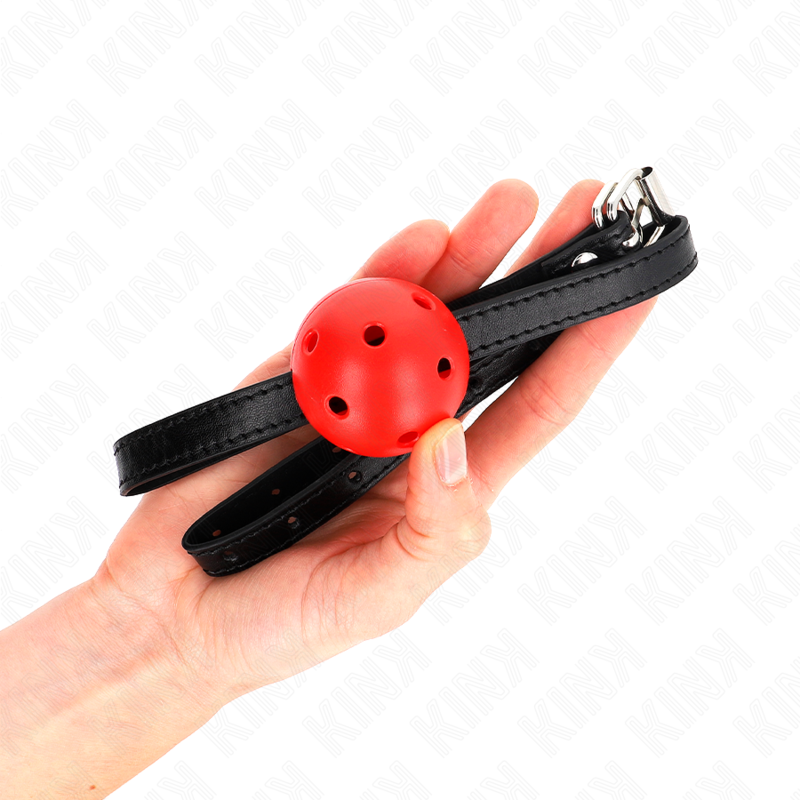 Kink - Bâillon À Boule Simplicité Rouge Respirant 4,5 Cm 62 X 1,5 Cm - Image 3