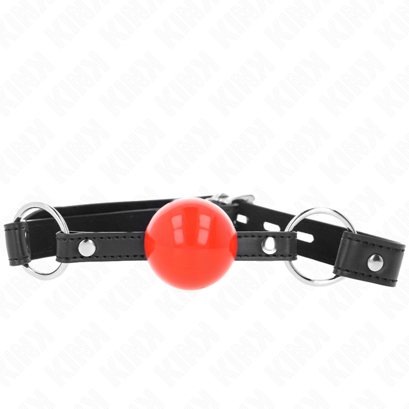 Kink - Ball 4 Cm Gag With Lock Red Ball Black Strap 60 X 2 Cm - Image 3