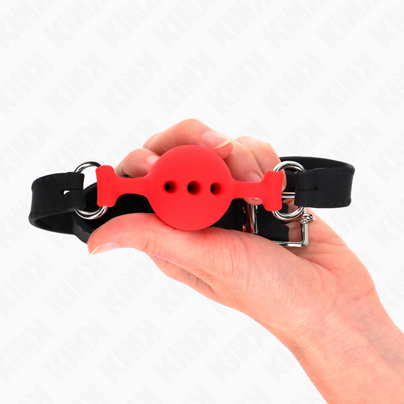 Kink - Volledige Silicone Bindmiddel 55 X 2 Cm Met Een Bal Van 4 Cm Maat S Rood Verstelbaar 35-51 Cm - Image 2