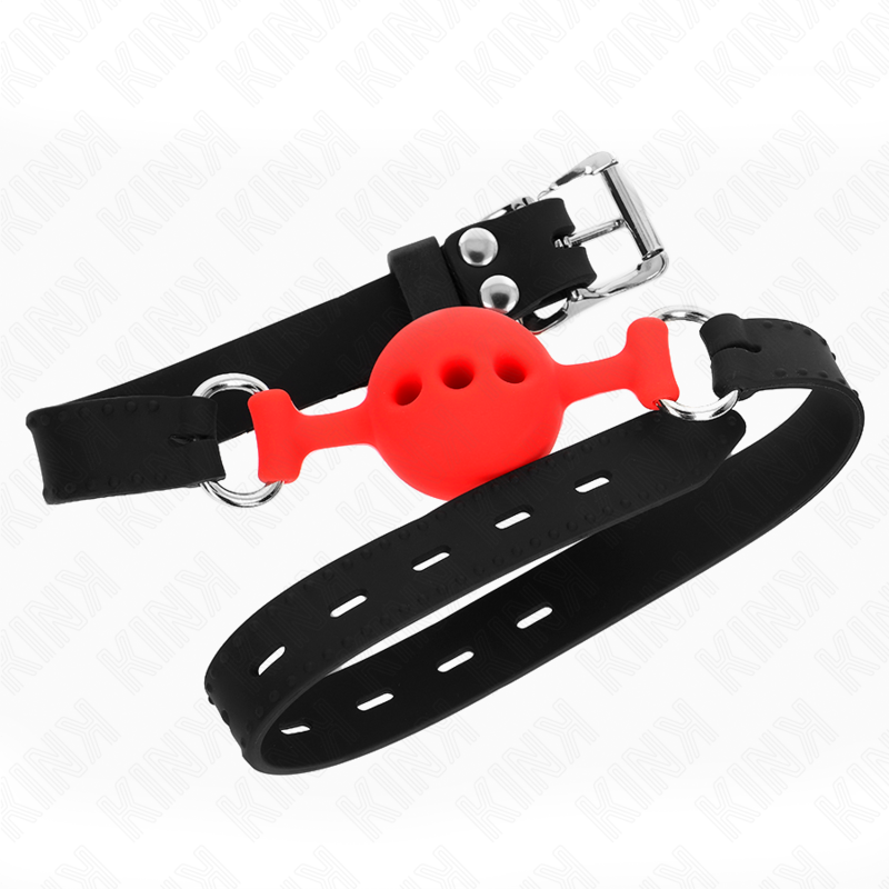 Kink - Volledige Silicone Bindmiddel 55 X 2 Cm Met Een Bal Van 4 Cm Maat S Rood Verstelbaar 35-51 Cm - Image 3