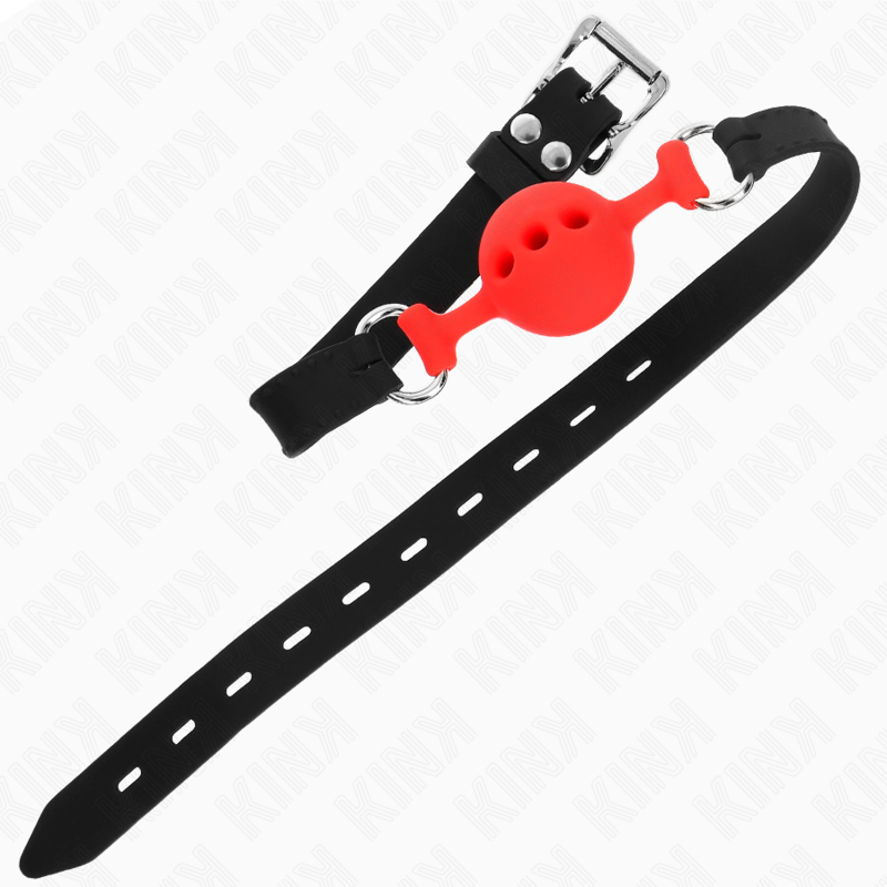 Kink - Volledige Silicone Bindmiddel 55 X 2 Cm Met Een Bal Van 4 Cm Maat S Rood Verstelbaar 35-51 Cm - Image 4