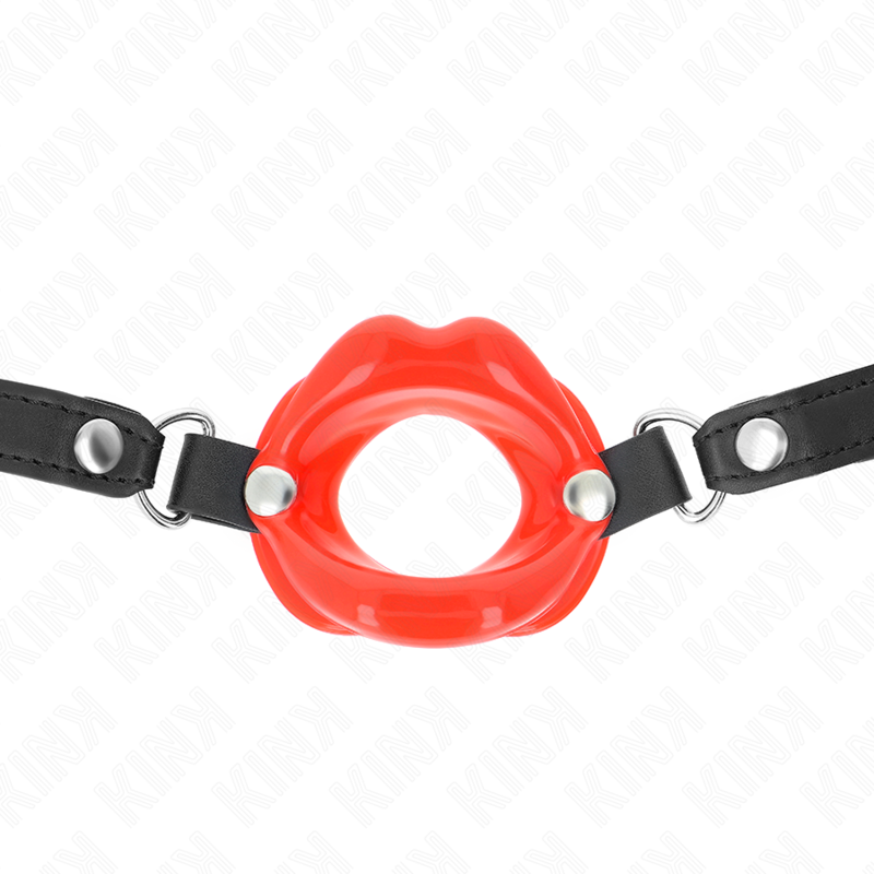 KINK - LIP 8 CM GAG WITH RED LEATHERETTE STRAP 63 x 2 CM ADJUSTABLE 39-58 CM - Image 3