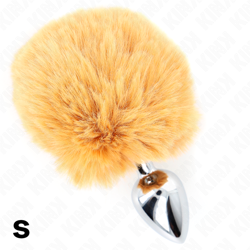 KINK - STAINLESS STEEL PLUG 7 x 3 CM WITH BEIGE FAUX FUR RABBIT TAIL 8 CM - Image 4