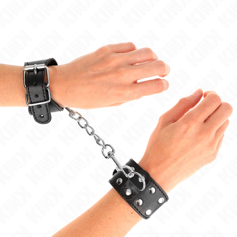 KINK - WRISTBANDS WITH DOUBLE LINE OF ADJUSTABLE STUDS BLACK - Image 4