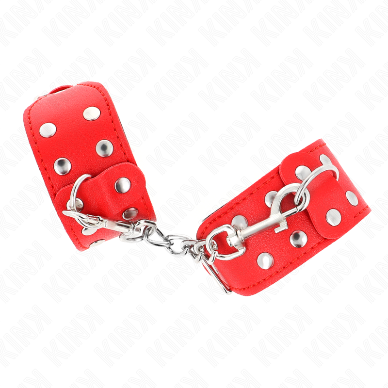KINK - WRISTBANDS WITH DOUBLE LINE OF ADJUSTABLE STUDS RED - Image 2
