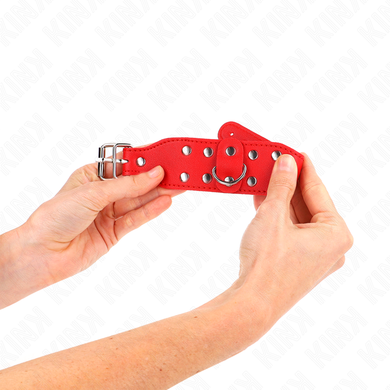 KINK - WRISTBANDS WITH DOUBLE LINE OF ADJUSTABLE STUDS RED - Image 3