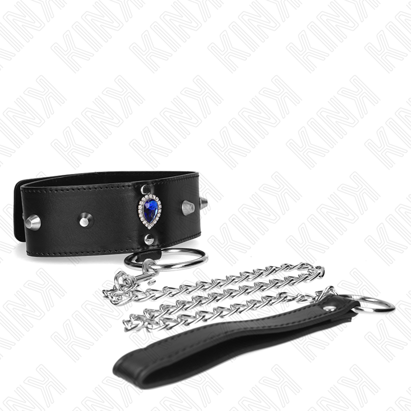 Kink - Collier 65 Cm Avec Bracelet Avec Diamants Bleu Ajustable 36-43 Cm X 5 Cm - Image 3
