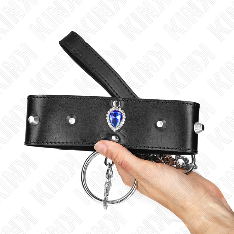 Kink - Collier 65 Cm Avec Bracelet Avec Diamants Bleu Ajustable 36-43 Cm X 5 Cm - Image 4