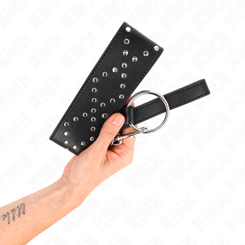 Kink - Collier 65 Cm Avec Laisse Avec Clous Argentés Modèle 3 Réglable 36-43 Cm X 5 Cm - Image 4