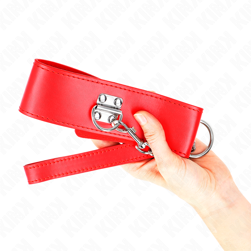 Kink - Collier Avec Ceinture 65 Cm Avec Large Bracelet Rouge Ajustable 33,5-41 Cm X 5 Cm - Image 3