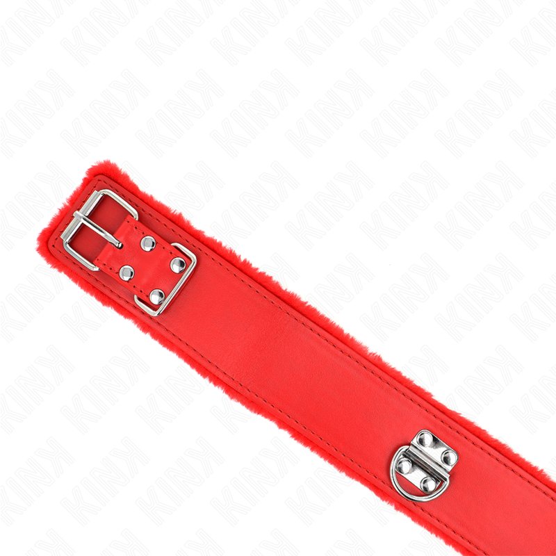 Kink - Collier Avec Laisse 116 Cm Avec Clous Argentés Modèle 4 Rouge Ajustable 40-48 Cm X 6 Cm - Image 4
