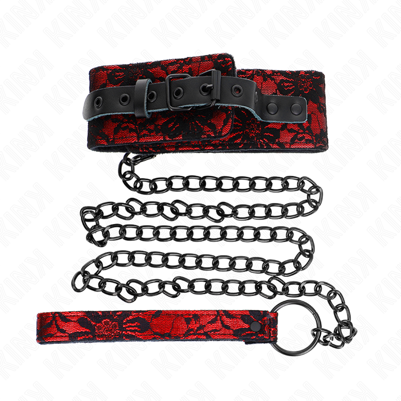 Kink - Collier Dentelle Avec Ceinture Avec Ceinture En Cuir Vrai 105 Cm / 44 X 5,5 Cm - Image 2