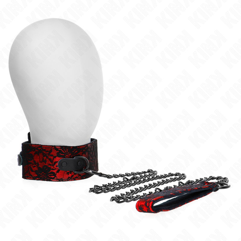 Kink - Collier Dentelle Avec Ceinture Avec Ceinture En Cuir Vrai 105 Cm / 44 X 5,5 Cm - Image 4