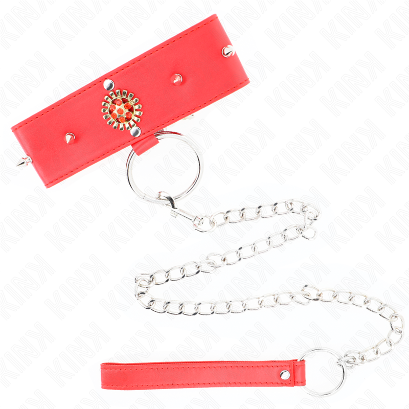 Kink - Rood Diamanten Hals Band Met Riem 65 Cm Aanpassbaar 35-51 Cm X 7 Cm - Image 4