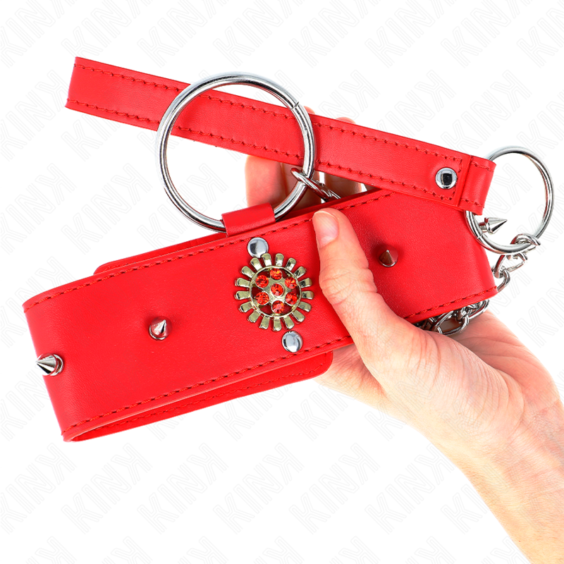 Kink - Rood Diamanten Hals Band Met Riem 65 Cm Aanpassbaar 35-51 Cm X 7 Cm - Image 5