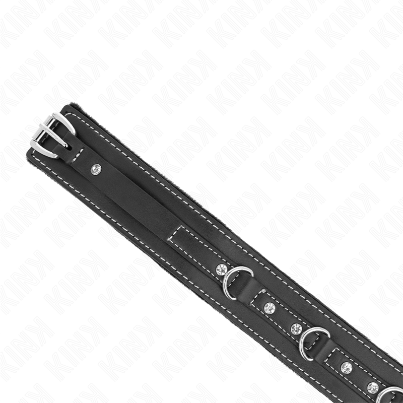 Kink - Collier En Cuir Pvc Avec Ceinture 105 Cm Rivet Strass 41,5 X 4 Cm - Image 4