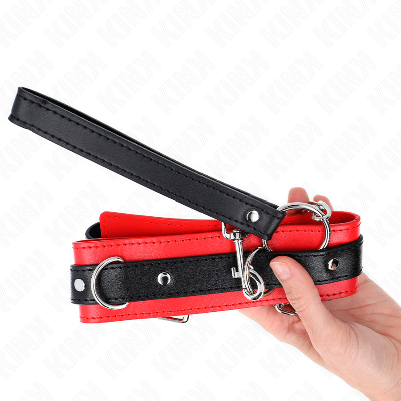 KINK - BASIC MODEL COLLAR WITH LEASH 65 CM MODEL 3 RED 53 X 5 CM - Image 4