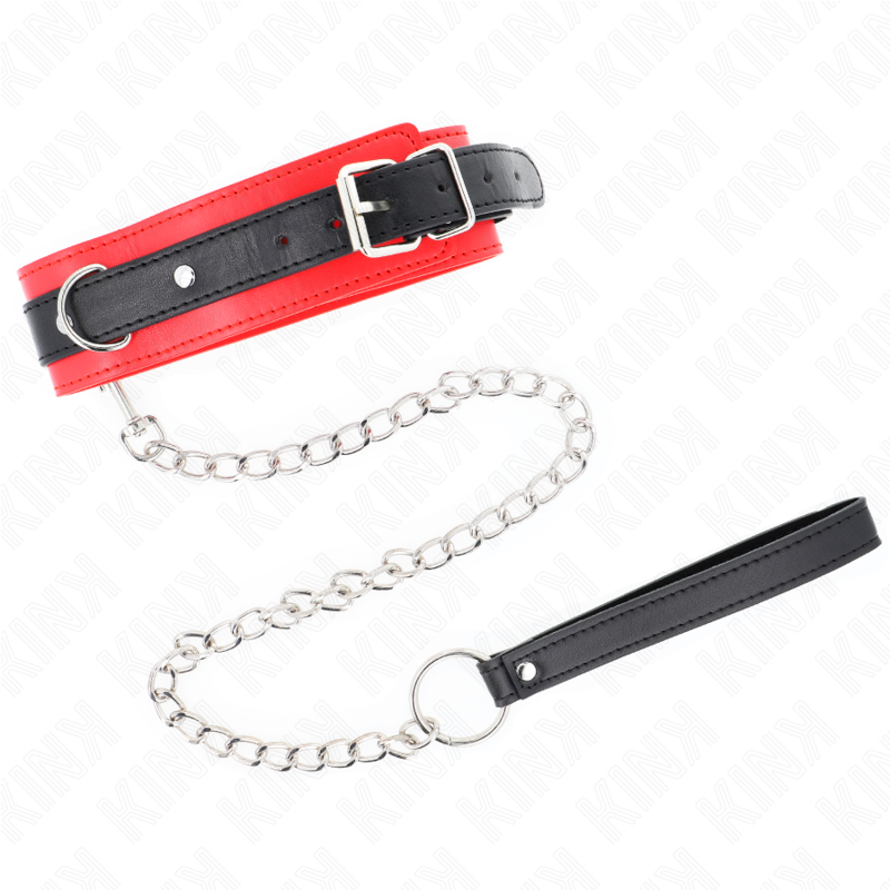KINK - BASIC MODEL COLLAR WITH LEASH 65 CM MODEL 3 RED 53 X 5 CM - Image 5